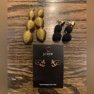 Lot of 3 J. Crew Earrings
